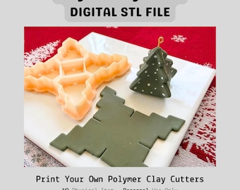 Origami Tree Clay Cutter STL File · Christmas Cutters 1.25 in & 2 in Digital Download