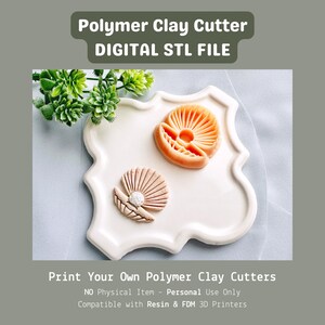 Clam Shell with Pearl Cutter STL – Beach Jewelry Earring Clay STL for 3D Printers