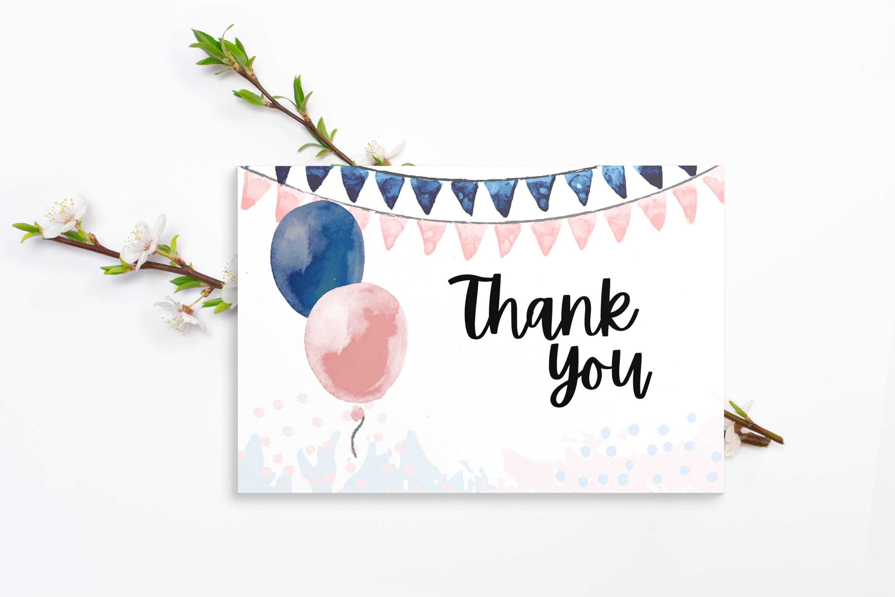 Printable Thank You Card Baby Shower Thank You Card Boy or Girl ...