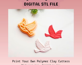 File STL per taglierina per argilla Swallow: disegno di un uccello primaverile da 1,5" (download digitale)