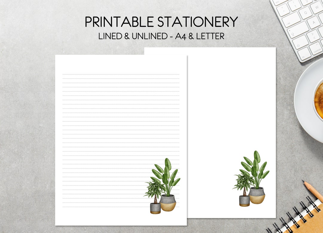 Printable Stationery Plants
