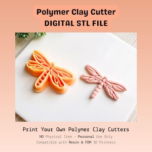 Dragonfly Polymer Clay Cutter STL File · 3D Print File Digital Download