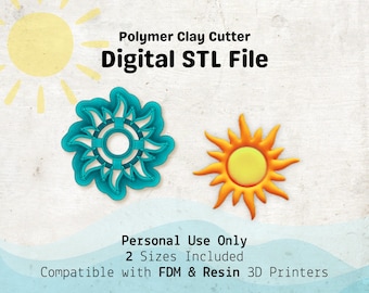 Archivo STL de Sun Clay Cutter: Diseño de aretes de arcilla polimérica (Descarga digital)
