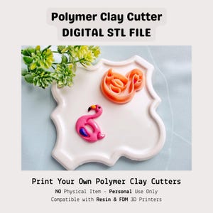 Cortador de flotador de flamenco para piscina STL: diseño de aretes de arcilla de verano para joyería de polímero