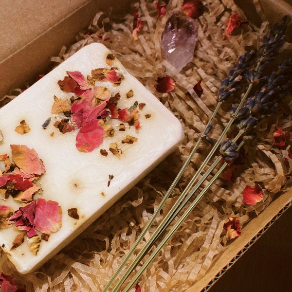 Rose Petal Soap and Amethyst Crystal Mini Healing Kit