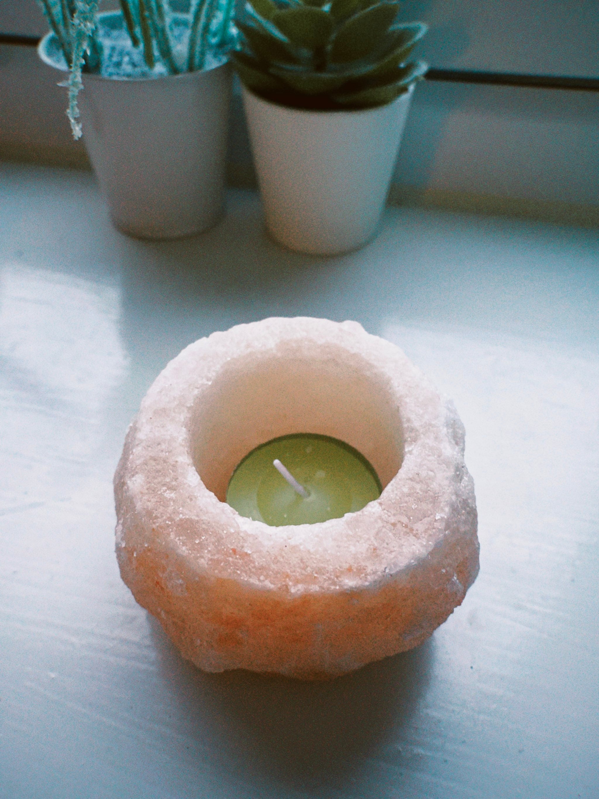 Himalayan salt tea light candle holder gift