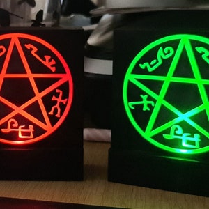 Supernatural Devil's trap light box decoration with light colour options image 1
