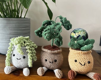 Crochet plant buddies/ crochet plant/ crochet monstera/ plant gift/ houseplant/ crochet succulent/ novelty gift