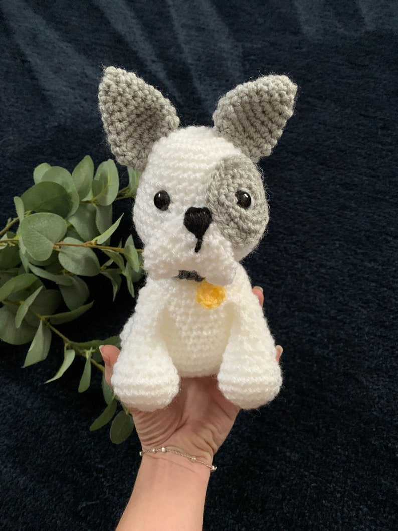 Adopt a french bulldog/ crochet french bulldog/ frenchie/ french bulldog gift/ crochet dog/ adoption gift/ unique gift/ personalisation gift image 1