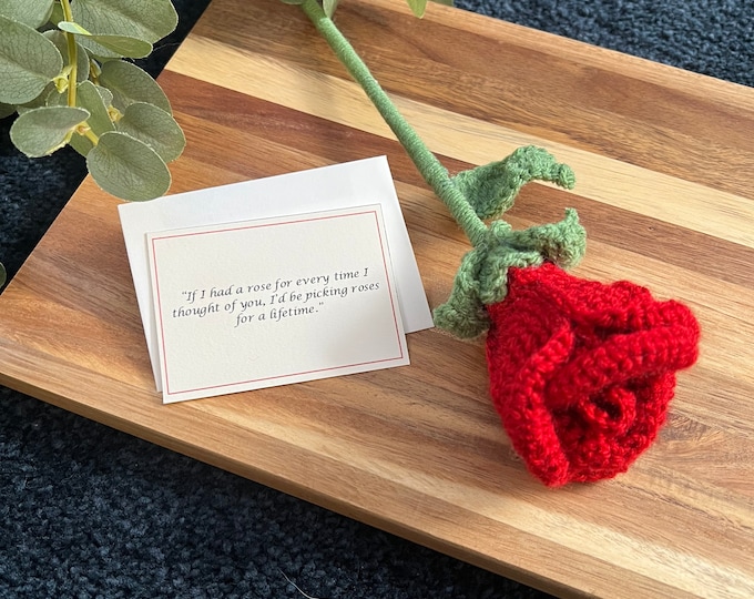 Crochet red rose/ red rose/ love/ flower/ crochet flower/ rose gift