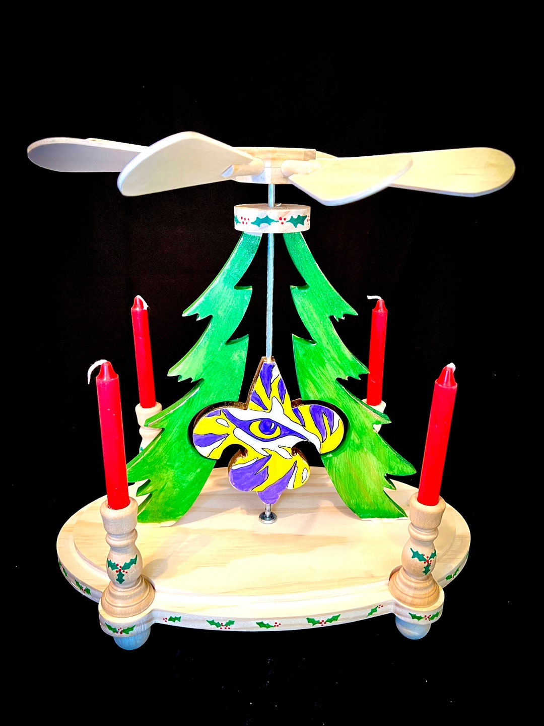 Saints LSU Candle Carousel Christmas Handmade Etsy