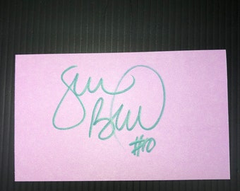 SUE BIRD Authentic Hand Signed Autograph Index Card with COA