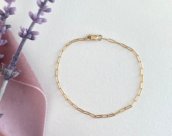 Layla-gold filled paperclip chain bracelet