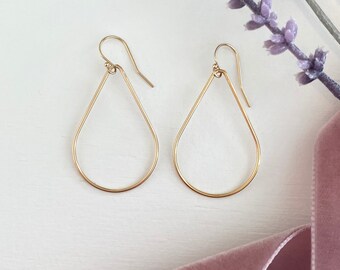 Elliana- gold filled teardrop hoop earrings