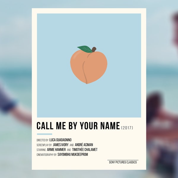 Call Me By Your Name (2017) - Minimalist Illustration Style Print (Digital Download)