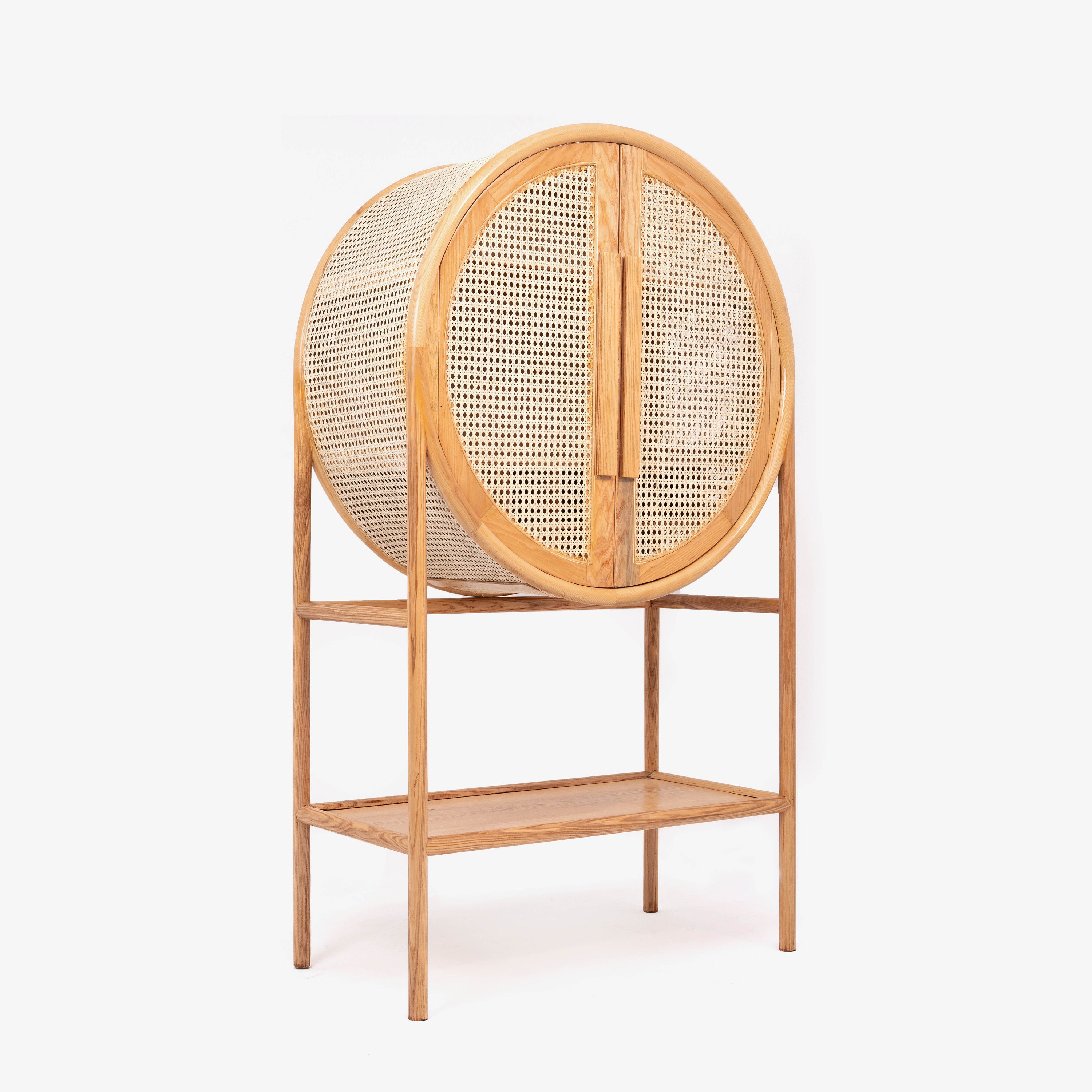 West natural cane bar cabinet deals