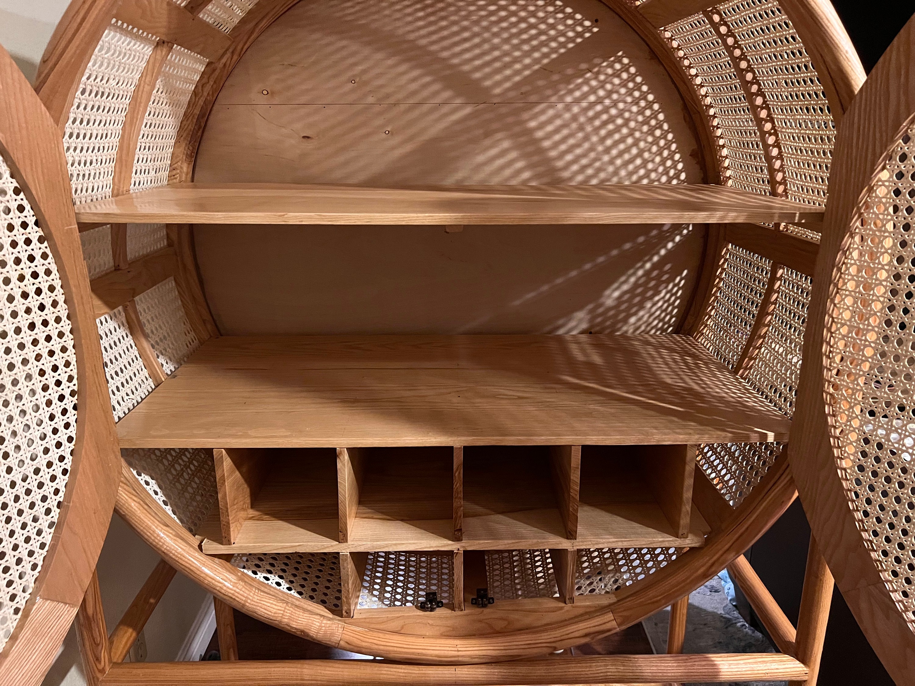 Natural Ash Wood & Rattan Bar Sample Piece/ Almost Etsy