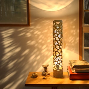 Bamboo Lamps - Bedroom Lamps - Feng Shui Lamps - Ambient lighting/Japanese/Hand Made & Natural/Unique design "HIVE" medium 20 inches