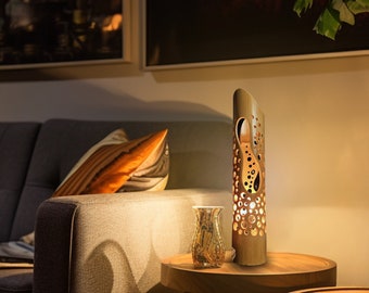 Lampes en bambou - Lampes de chambre à coucher - Lampes Feng Shui - Éclairage d'ambiance/Japonais/Fabriqué à la main et naturel/Design unique « ZEN AIR » Moyenne 16 pouces