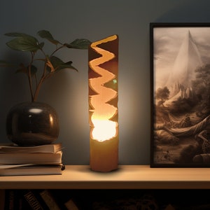 Bamboo Lamps - Bedroom Lamps - Feng Shui Lamps - Ambient lighting/Japanese/Hand Made & Natural/Unique design &quot;ROOT&quot; medium 18 inches