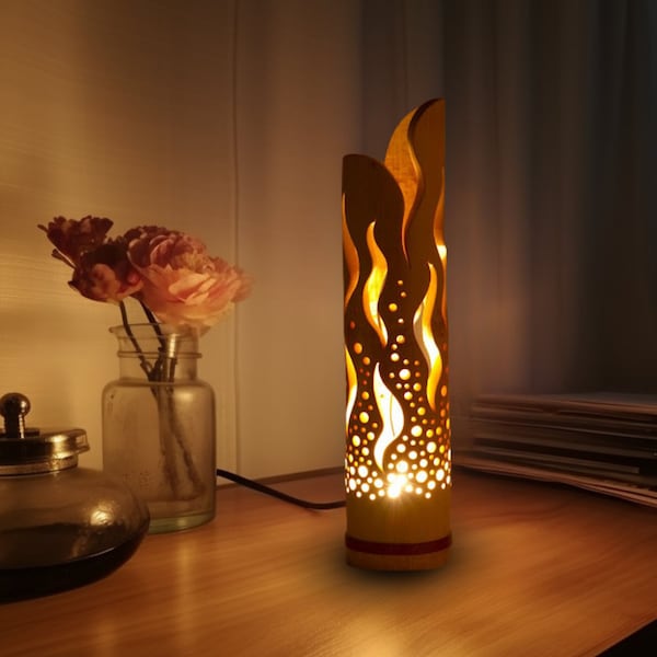 Bamboo Lamps - Bedroom Lamps - Desk Lamps - Ambient lighting/Japanese/Hand Made & Natural/Unique design Medium 40cm