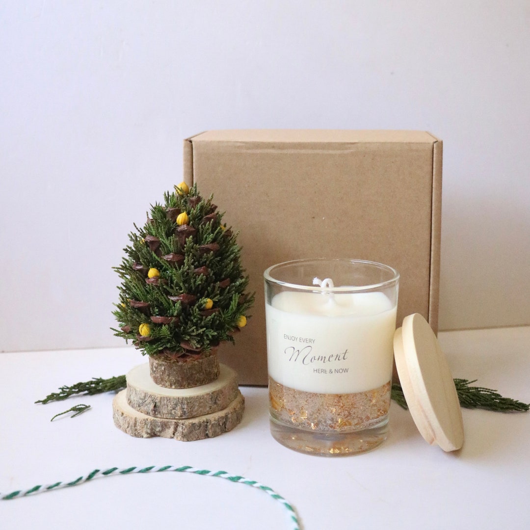 Christmas Giftbox Floral Christmas Tree & Scented Candle Etsy