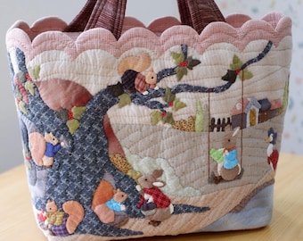 Japanese Patchwork Quilted Shoulder Bag: Handmade Floral Crossbody, Tote bags, unique bags, Christmas gifts