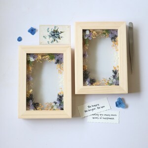 Custom Pressed Flower Wood Photo Frame - Summer & Autumn Garden - Gift ...