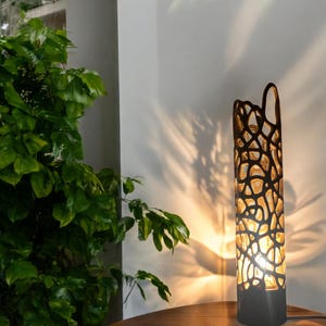 Bamboo Lamps - Bedroom Lamps - Feng Shui Lamps - Ambient lighting/Japanese/Hand Made & Natural/Unique design &quot;NEST&quot; medium 15 inches