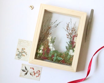 Geperste bloem houten fotolijst - Beperkte collectie - Cadeaus voor haar/Verjaardag/Bruiloft/Vakantie/Kerstmis/Valentijnsdag/Verjaardag/Moederdag