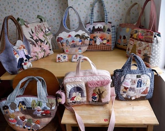Japanese Patchwork Quilted Shoulder Bag: Handmade Floral Crossbody