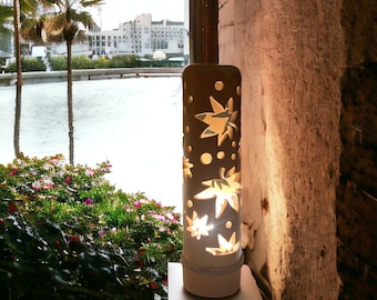 Handmade Maple Leaf Bamboo Lamp: Japanese Zen Decor (12 Inches)
