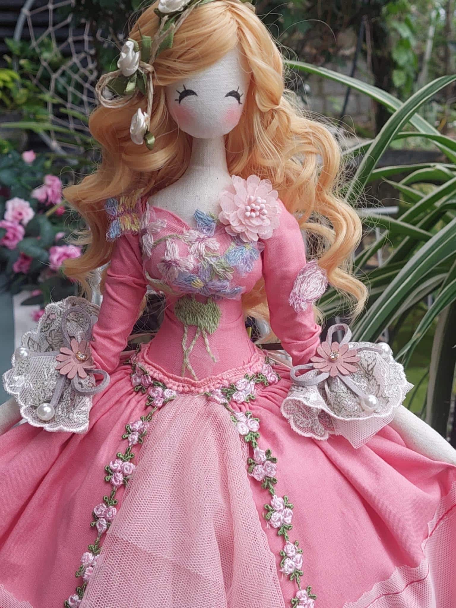 Handmade Fabric Doll - Victoria Style Princess - Heirloom Nursery