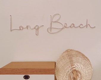 LONG BEACH | wire words wall decor | wire sign | wire wall art | bedroom, living room, entryway, kitchen, bathroom | California | LBNY