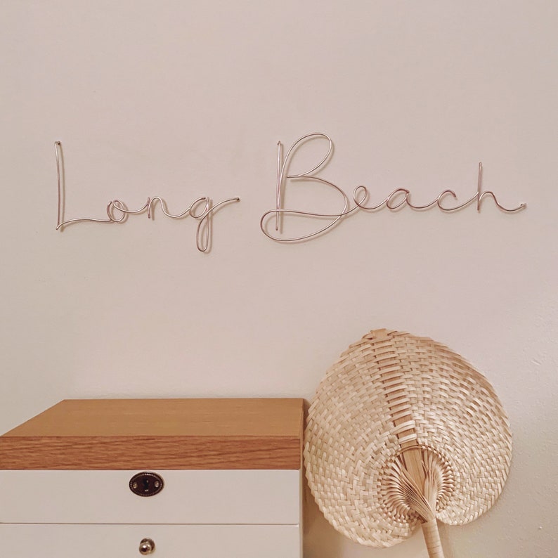 LONG BEACH Wire Words Wall Decor Wire Sign Wire Wall Art Etsy