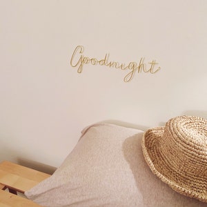 GOODNIGHT | wire words wall decor | wire sign | wire wall art | bedroom wall decor | goodnight decor | bedroom or nursery decor