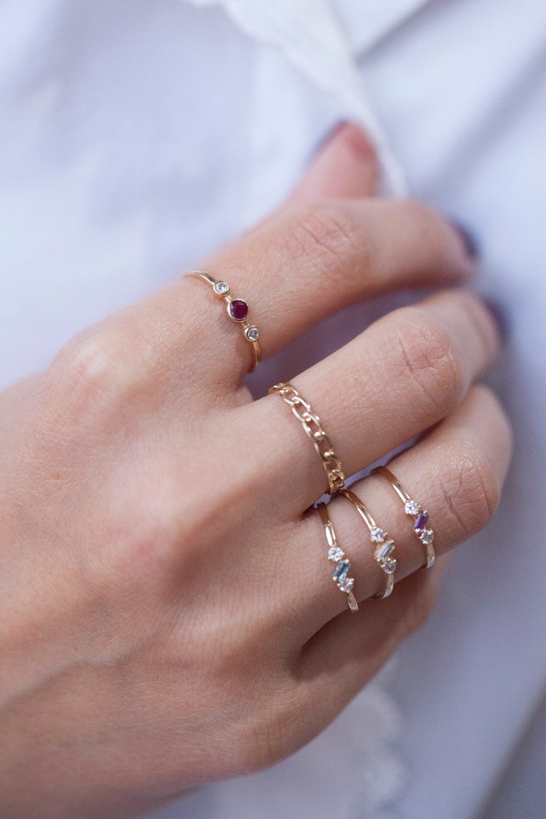 Baguette London Blue Topaz and Brilliant Yellow Multi-Stone Ring