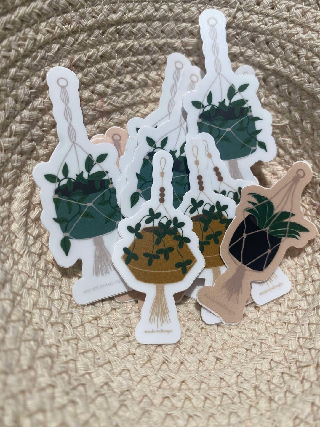 Mini Macrame Plant Hanger Stickers - Etsy
