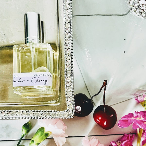 Perfume de ámbar y cereza - Mezcla de fragancia sensual hecha a mano para un aroma único / Eau De Parfum / Aceite de perfume / Perfume para el cabello / Niebla corporal