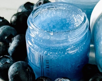 Blueberry Lip Scrub: Natural Sugar Exfoliator with Shea & Cocoa Butter