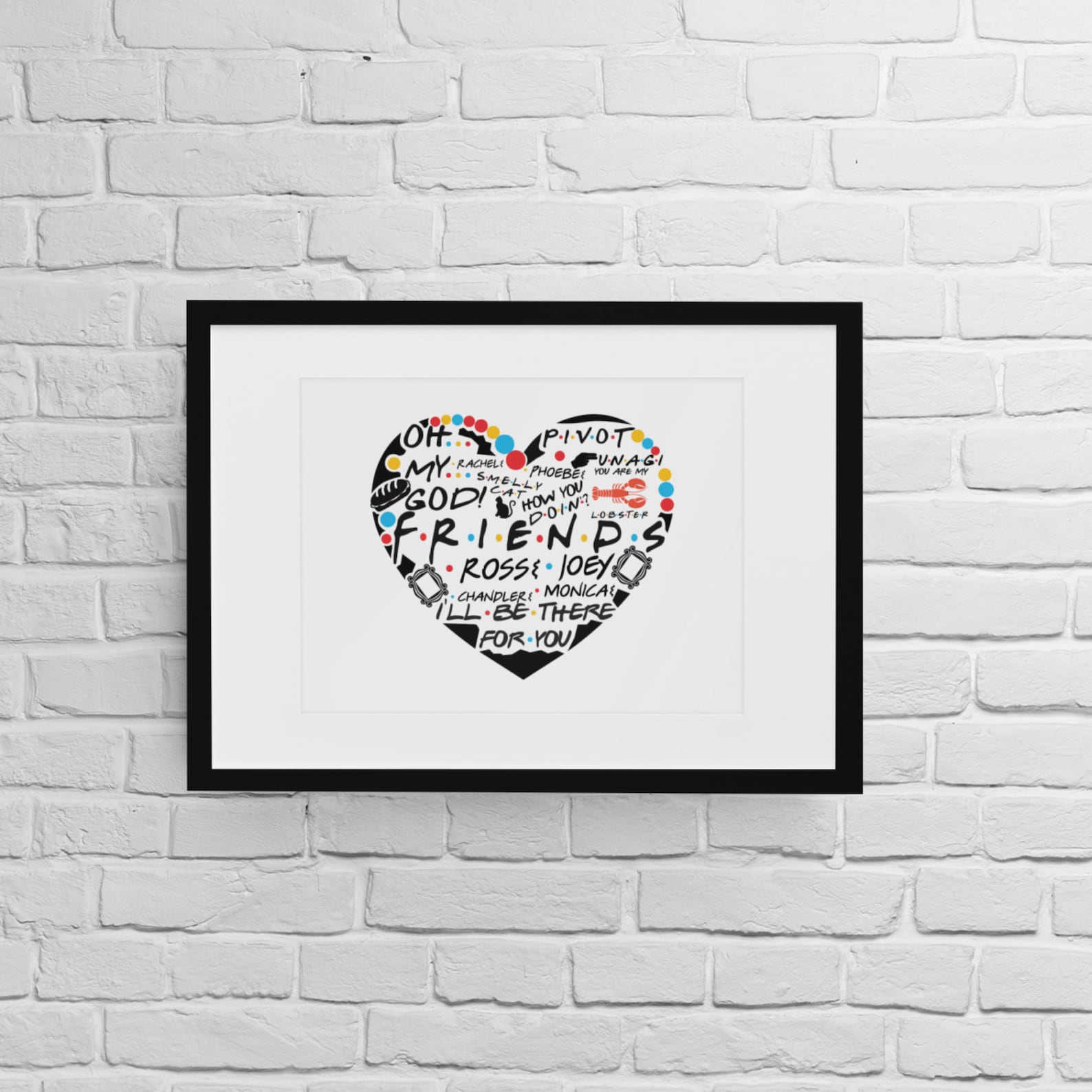 Friends Wall Art// Friends TV Show Quote Home Decor Wall Art Etsy