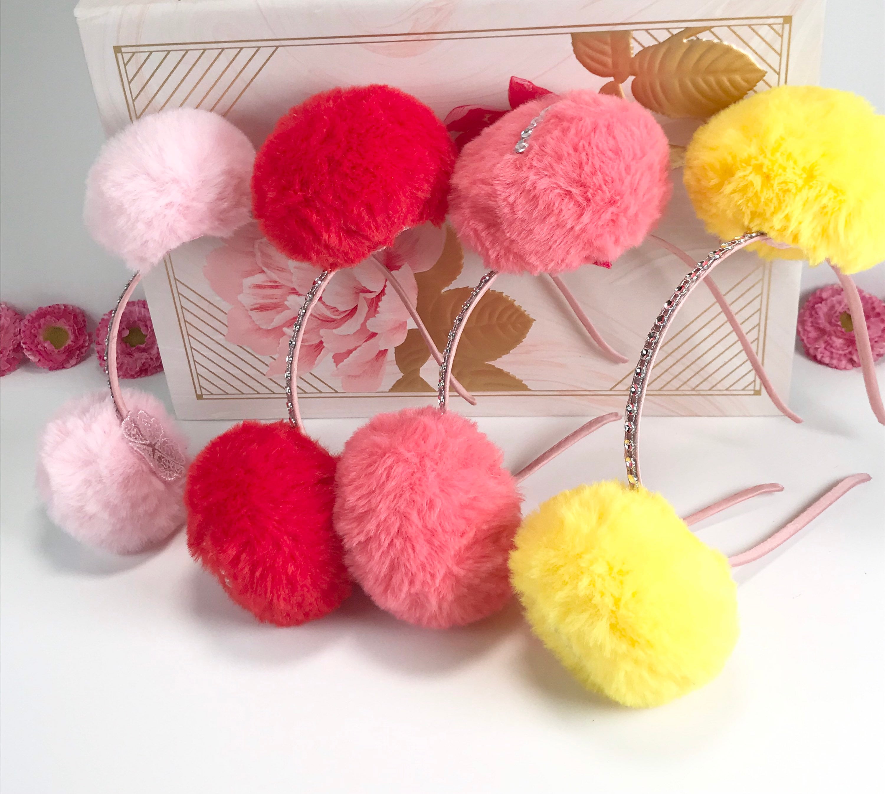 PomPom Headbands / Girls Headband/ Summer Headbands / child Etsy