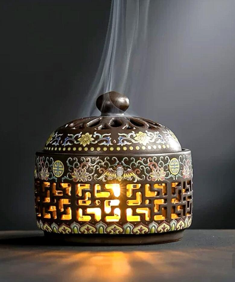 breuk Onzorgvuldigheid Zwart Classic Fa Lang Design Incense Burner With Night Lamp - Etsy
