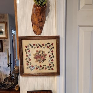 Small Flower and Strawberry Cross Stitch Sampler Primitive