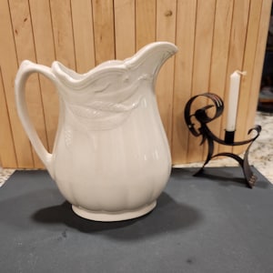 WM Adams & Sons English Ironstone Pitcher with Wheat Vintage