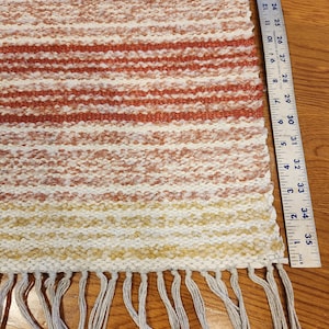 Vintage Long Swedish Rag Rug Antique Runner Woven Pink, White and Beige Striped 80 Inches Long Cottage Rug Scandinavian