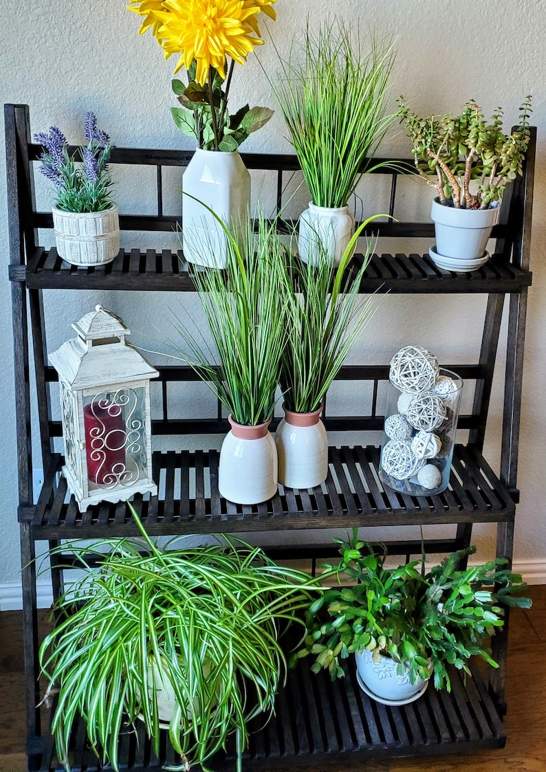 Large Plant Stand Plant Rack Flower Pot Shelf Solid Hardwood Multilayered Wooden Indoor Outdoor image 2