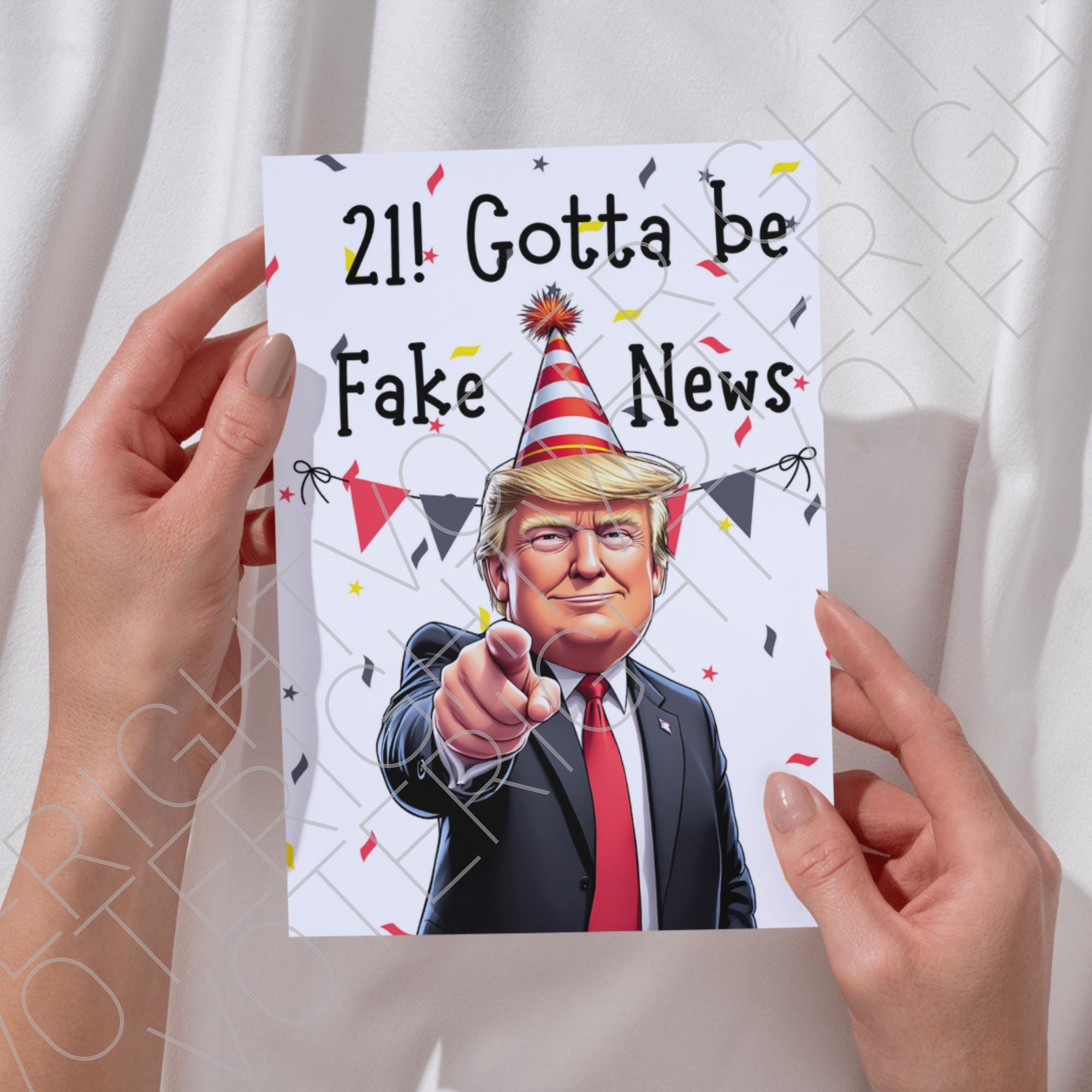 Printable Trump 21st Birthday Card, Funny Political  Digital Download Greeting Card for Trump Supporter, Make Birthdays Great Again Meme PDF