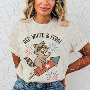 4 juli png, rood witte en wilde wasbeer Amerika instant digitale download, Trash Panda grappige onafhankelijkheidsdag patriottische sublimatie ontwerp