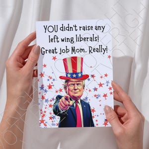 Druckbare Trump Muttertagskarte für sie, lustige politische Grußkarte für Trump Unterstützer, niedliche Karte PDF für Mama